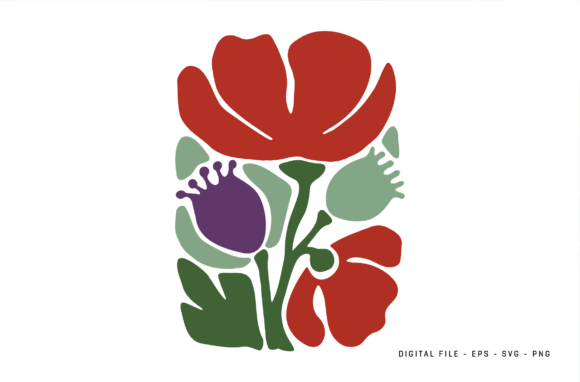 Bold Abstract Poppy SVG for Graphics and Illustrations