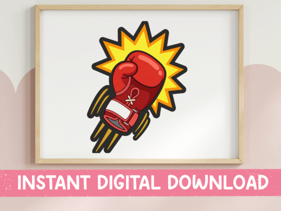 Boxing Glove Sticker Gym Design Graphics