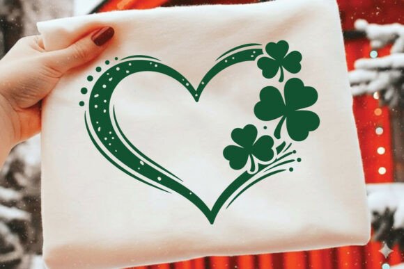 Clover Heart SVG for Graphics & Illustrations