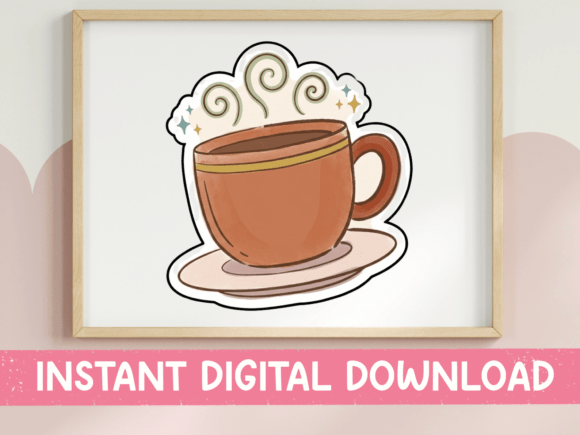 Cozy Hot Cocoa Cup Sticker: Graphics for T-Shirt Designs