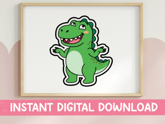 Happy Dancing T-Rex Kawaii Sticker Graphics