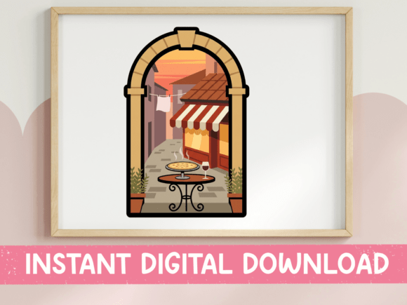 Italian Street View Archway Sticker Graphics