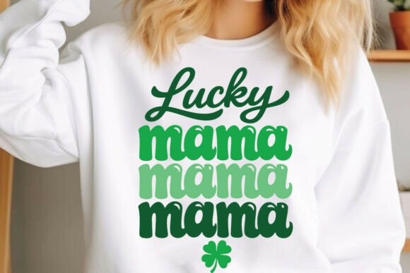 Lucky Mama Retro Green Design SVG PNG