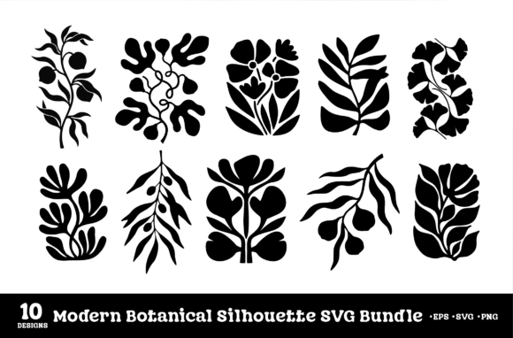 Modern Botanical Silhouette SVG Bundle