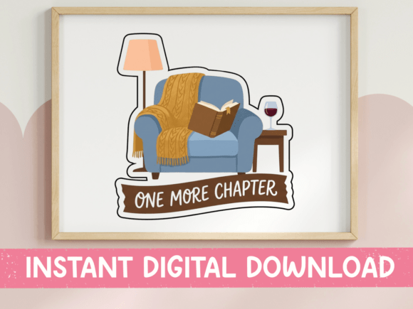 One More Chapter Cozy Reading Sticker Graphics