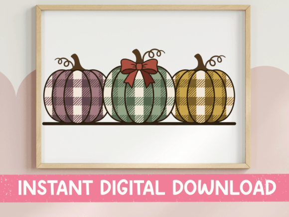 Plaid Pumpkin Trio Cozy Fall SVG Graphics