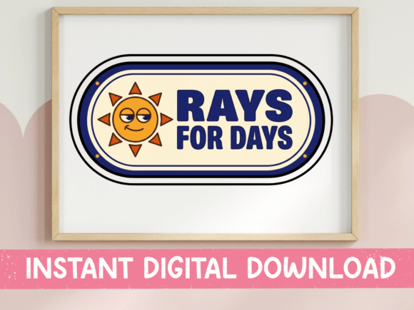Rays for Days Retro Sun Badge Sticker