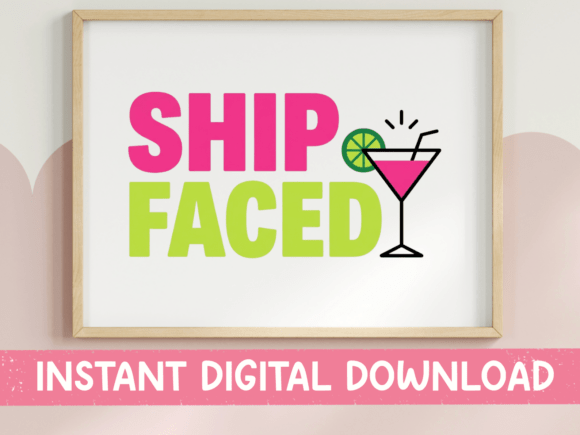 Ship Faced Cruise Martini SVG for T-Shirt Designs