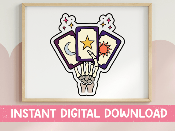 Skeleton Tarot Hand SVG for T-Shirt Designs