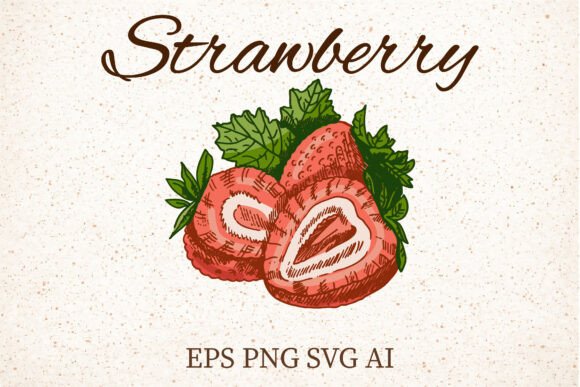 Vintage Strawberry Clipart for Graphics and Illustrations